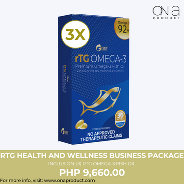 RTG Health and Wellness Business Package with 3 boxes of RTG Omega-3 Fish Oil, PHP 9,660.
